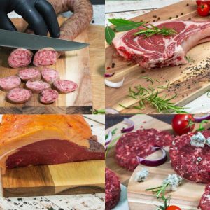 Lote Tudanca (salchichón, hamburguesas, cecina y chuletas)
