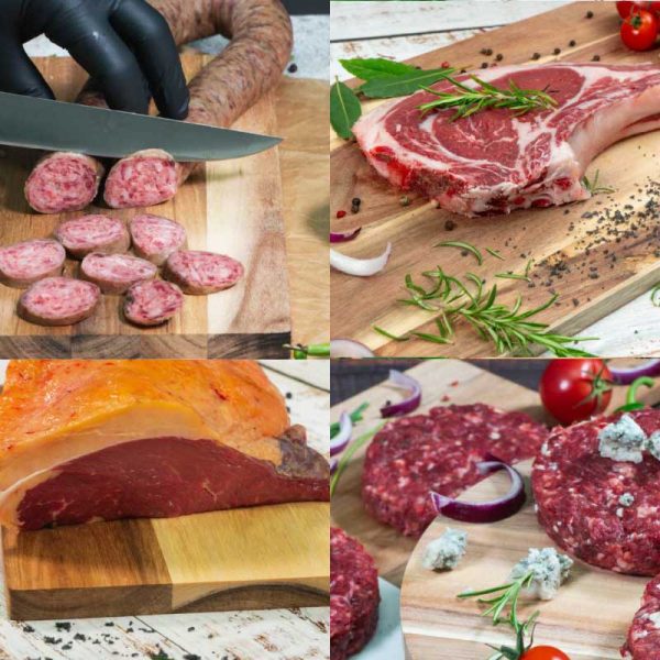 Lote Tudanca (salchichón, hamburguesas, cecina y chuletas)